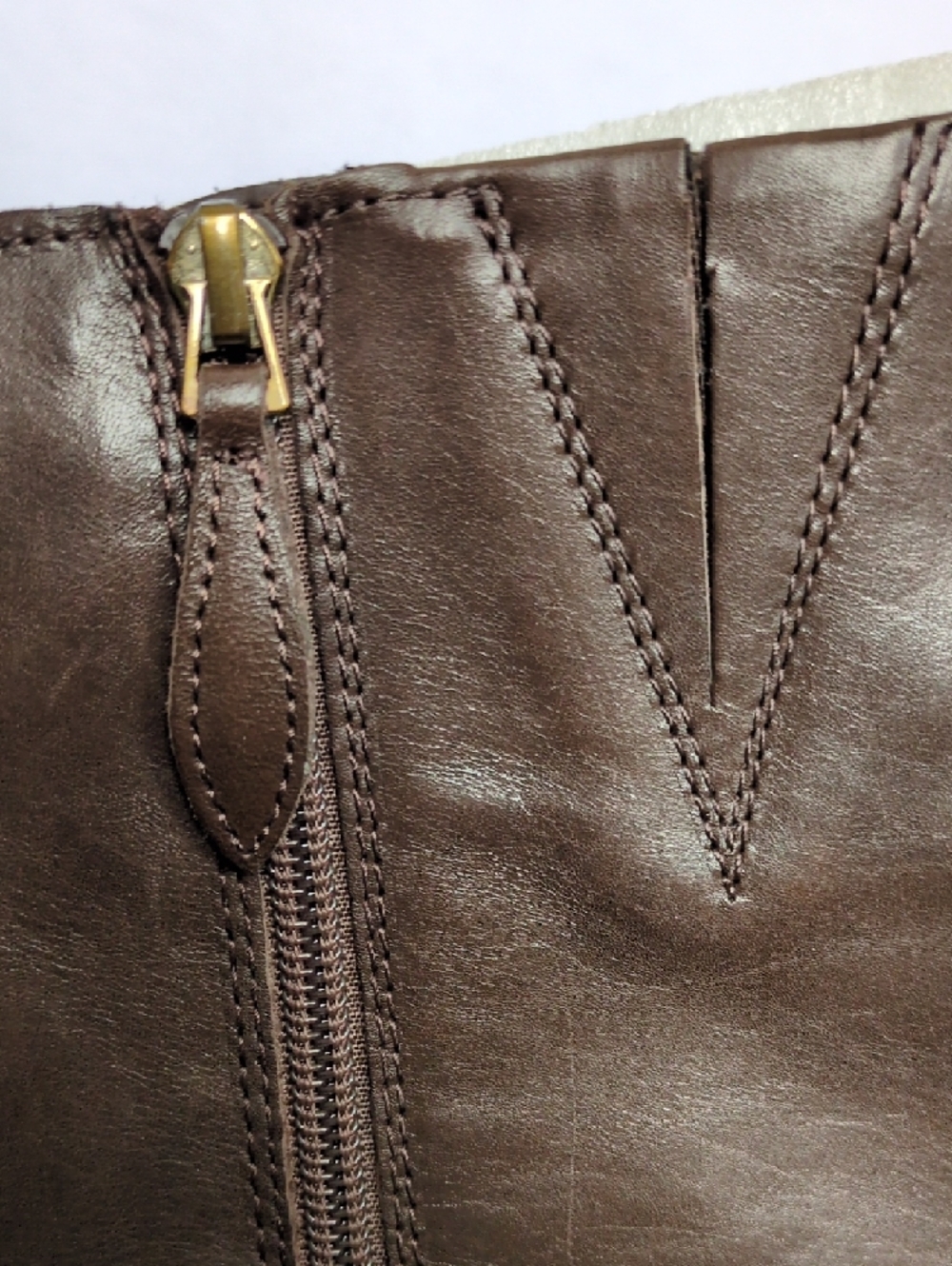 Franco Sarto Brown Leather Knee High Wide Calf Women's Boots - Picture 9 of 11